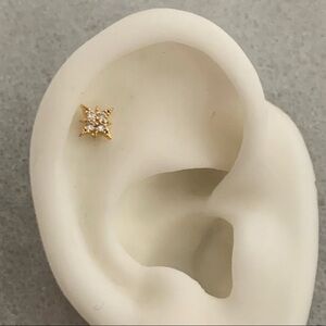 Gold Star Burst Crystal Cartilage Earring 

Brand New

Stainless Steel